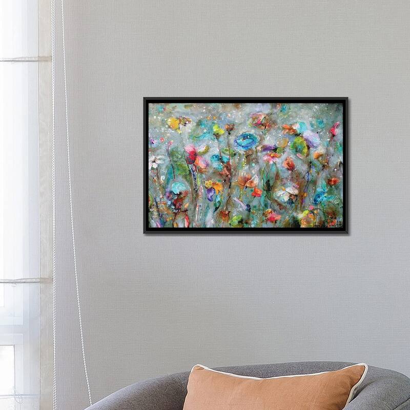 iCanvas "Flowers By Dawn" by Studio Paint-Ing Framed Canvas Print