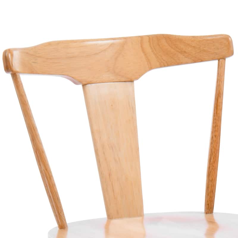 Oak Wood Dining Chairs With Barrel Splat Back Set of 2