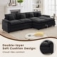 preview thumbnail 79 of 109, Modular Cloud Chenille Sectional Sofa with Ottomans, Deep Seat Convertible L-Shaped or U-Shaped Couch