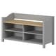 preview thumbnail 2 of 10, Furniture Dash | Shoe Rack and Bench White Distressed