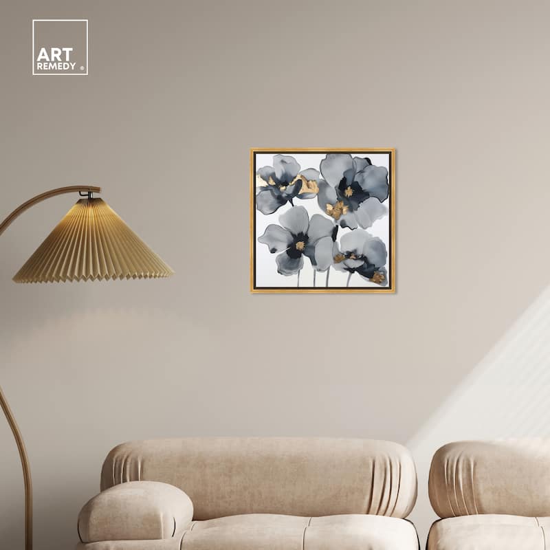 Art Remedy Drama Flora Framed Floral Fine 1 Piece Canvas Wall Art