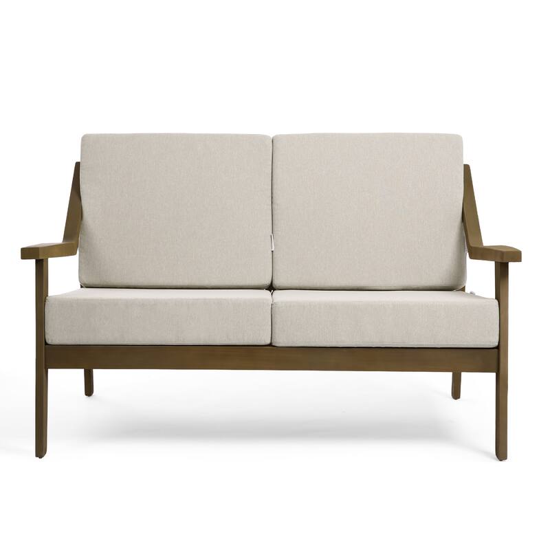 6-piece Adirondack Teak Patio Armchairs Loveseat Seating Conversation Set