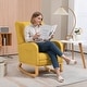 preview thumbnail 24 of 59, High back Upholstered Accent Rocking Chair Nursery Chair With Retractable Footrest
