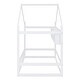 preview thumbnail 17 of 18, Wooden Twin Size House Bed with Storage Shelf,Kids Bed with Fence and Roof, Gray