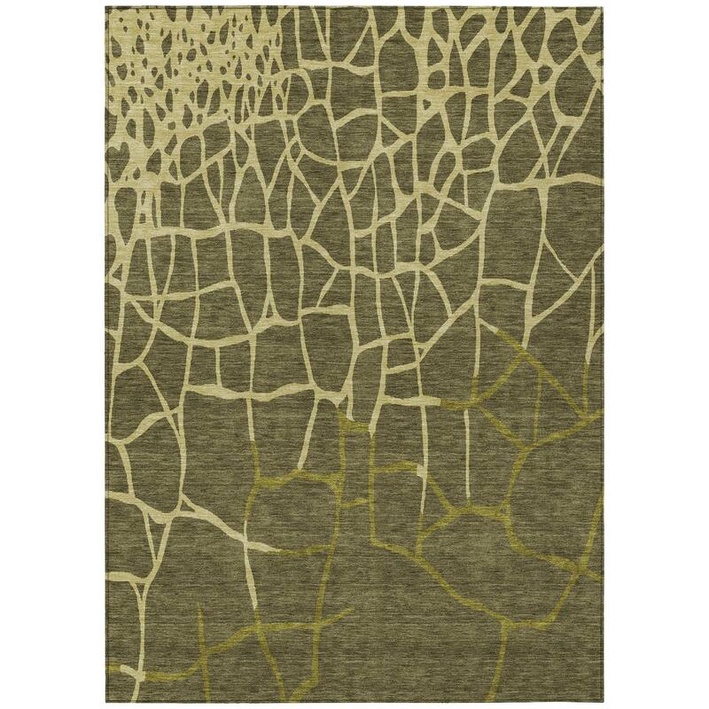 Machine Washable Indoor/ Outdoor Abstract Webby Chantille Rug