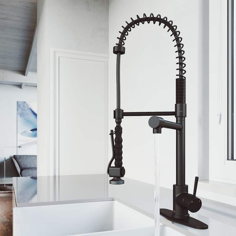 VIGO Zurich 27" H Single Handle Pull-Down Sprayer Kitchen Faucet