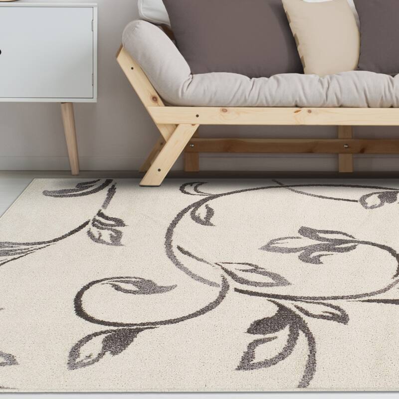 Superior Floral Vine Modern Indoor Area Rug or Runner