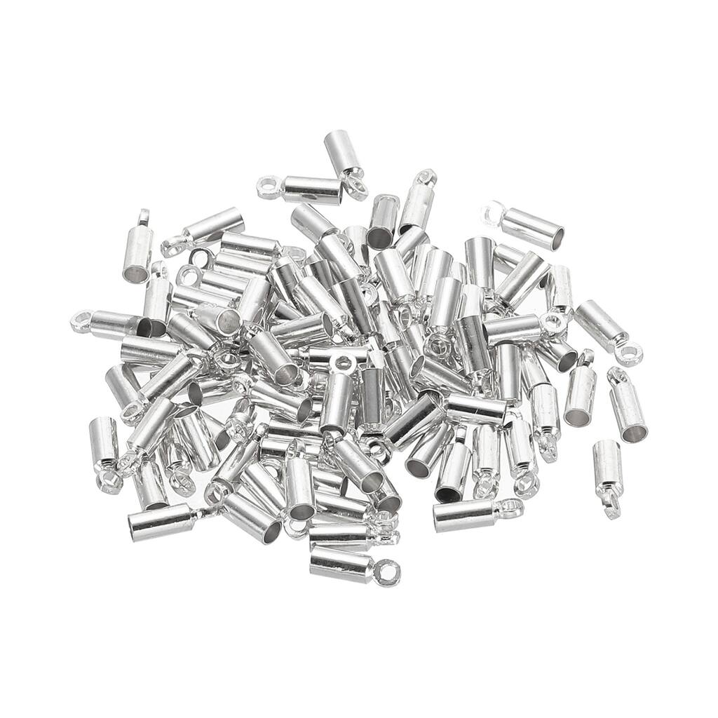 100Pcs Cord End Caps 2mm Brass for Jewelry Making 2.5mm Length