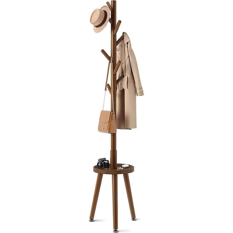Wooden Coat Rack Freestanding with Shelf Coat Tree with 4 Height Options 50.5 72.6 for Clothes Bag Hats Hanger Stand On Sale Bed Bath Beyond 40385350