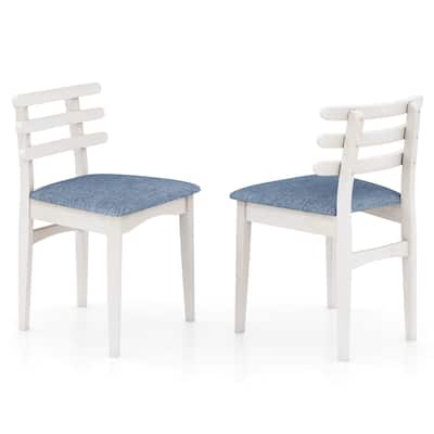 Costway Dining Chairs Set of 2/4 with Rubber Wood Frame Padded Seat &