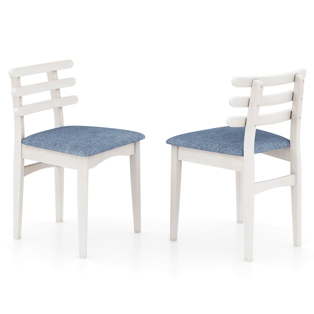 Costway Dining Chairs Set of 2/4 with Rubber Wood Frame Padded Seat &
