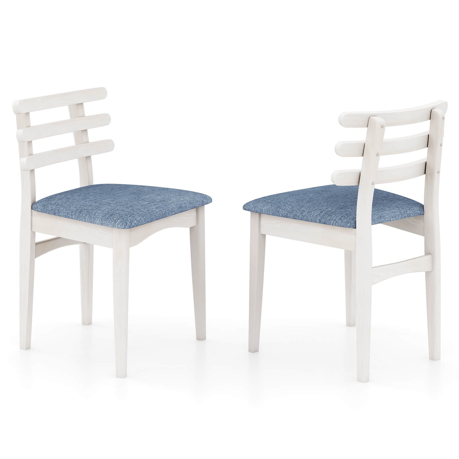 Costway Dining Chairs Set of 2/4 with Rubber Wood Frame Padded Seat &
