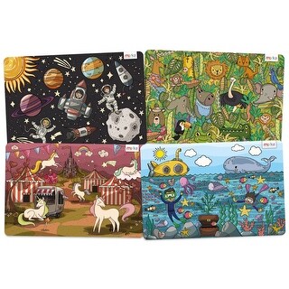 Merka Kids Reusable Placemats for Dining Table - Ocean, Space, Jungle ...