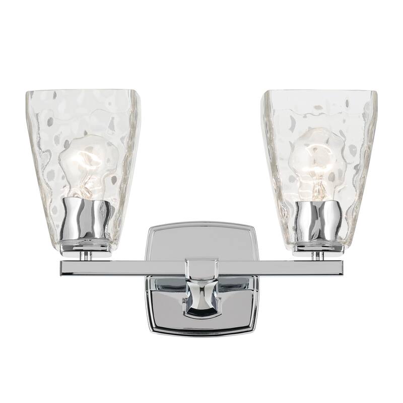Kichler Lighting Marant 14.25" 2-Light Vanity Light with Clear Water Glass in Chrome