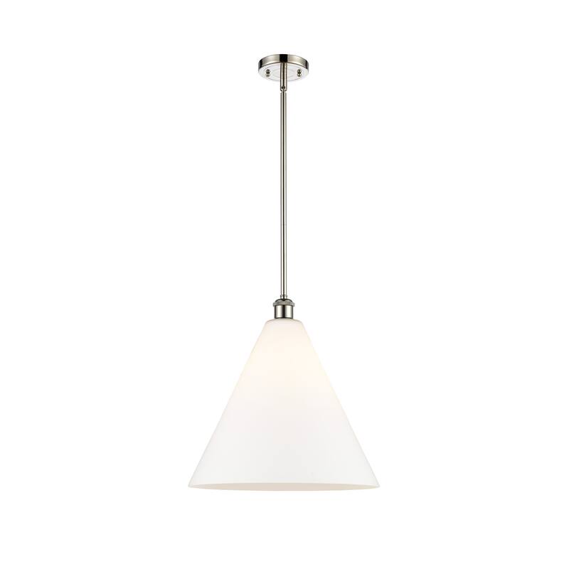 Innovations Lighting Berkshire 1 Light 16" Pendant - Polished Nickel/Matte White
