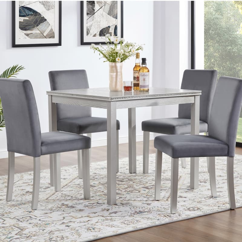 GDFStudio - Aurelian Traditional Upholstered Ergonomic High Backrest Dining Chairs, Padded Seat & Non-slip Feet Pads, Set of 4