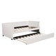 preview thumbnail 8 of 9, Twin Size Velvet Upholstered Daybed with Trundle Bed and Ergonomic Design Backrest, Apartment Livingroom Sofa Bed, Beige