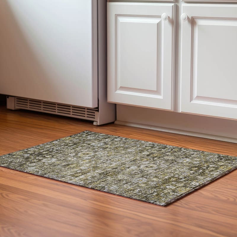 Premium Washable Super Soft Vintage Traditional Mayfield Rug - Mocha - 1' 8" x 2' 6" - Rectangle