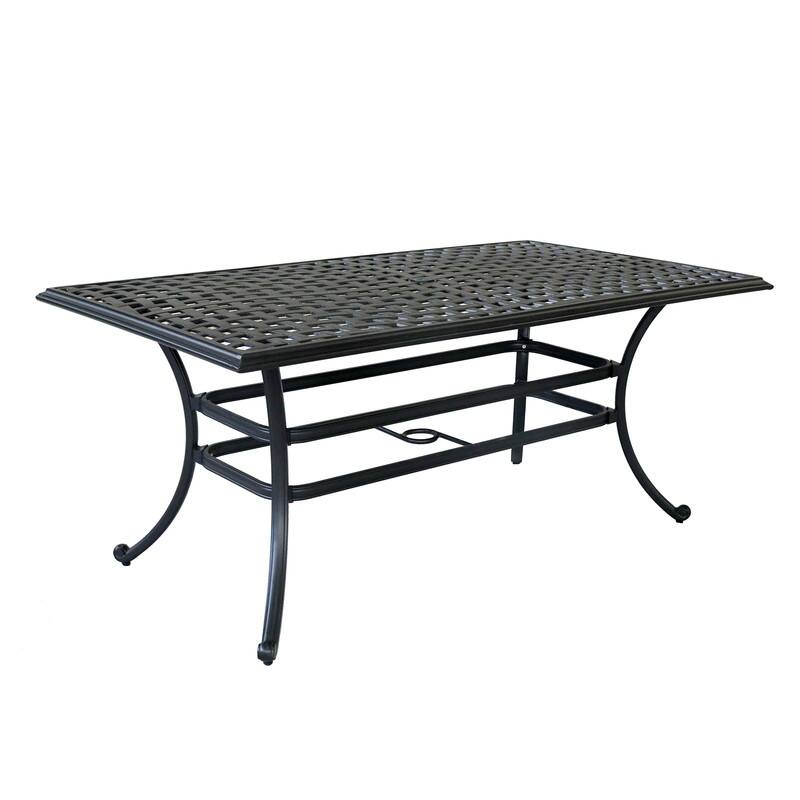 Torino Aluminum 7 Piece Rectangular Dining Set with 6 Arm Chairs - N/A