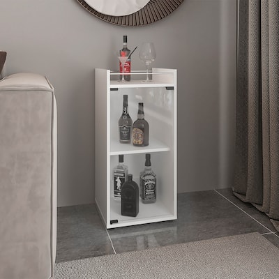 Minibar Cabinet Two Doors,Open Shelf And Compact Design Modern Bar Storage