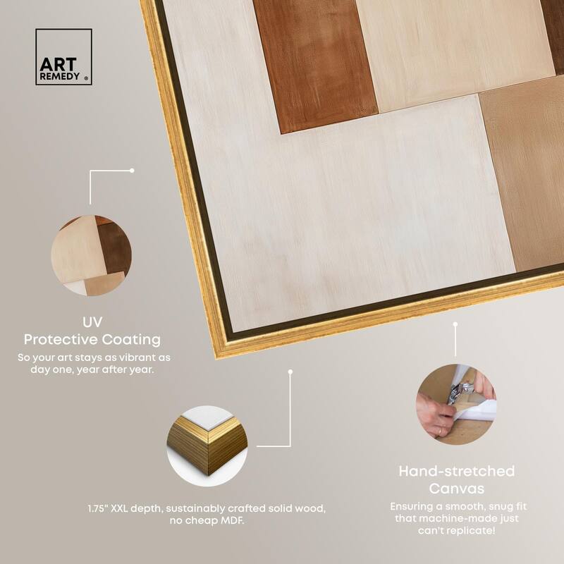 Cream and Brown Panels I Canvas by Art Remedy