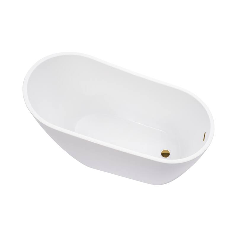 Vanity Art 55" Acrylic Freestanding Soaking Bathtub