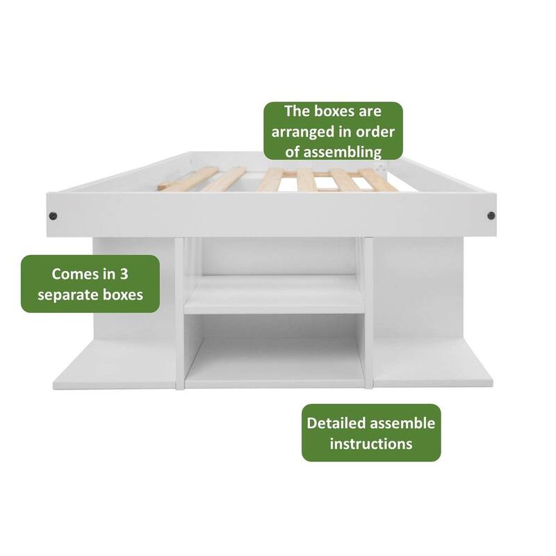 Copper Grove Rivne Storage Platform Bed with Drawers and Shelves