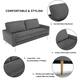 Modern Loveseat Square Arms Upholstered Velvet Sofa with Pillows