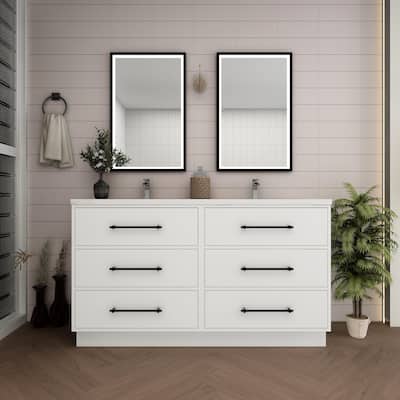 Victoria 60'' Free-standing Vanity with Double Reinforced Acrylic Sink - 59.5