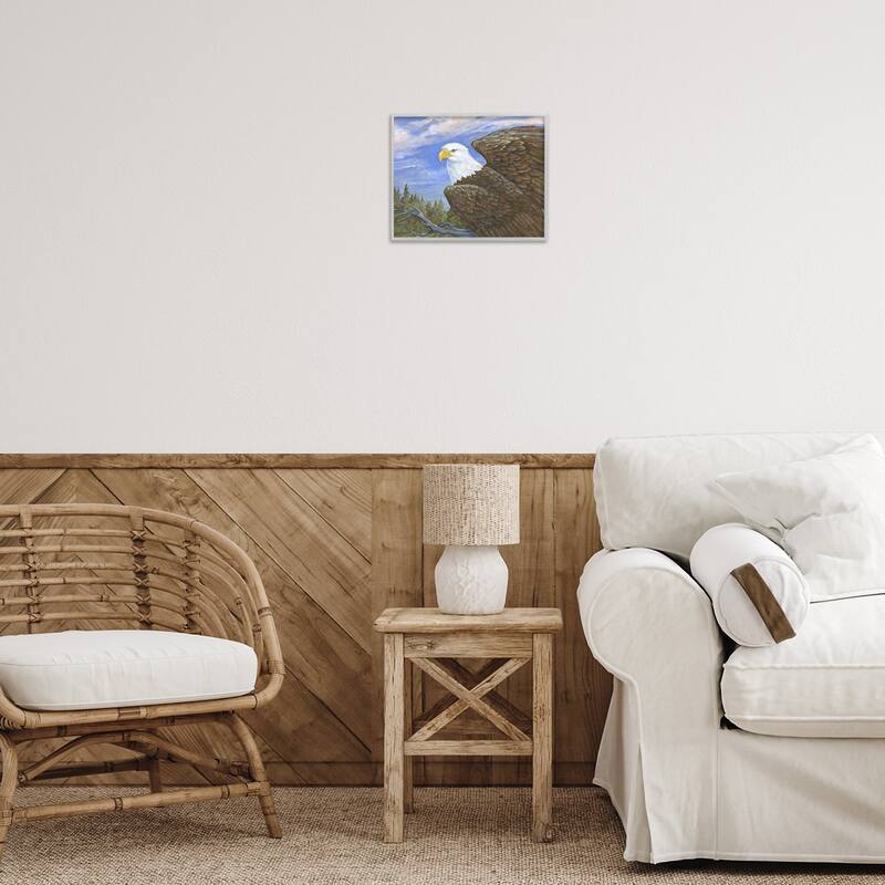 Stupell Eagle Overlook from Tree Top Framed Giclee Art Design By Paul Brent