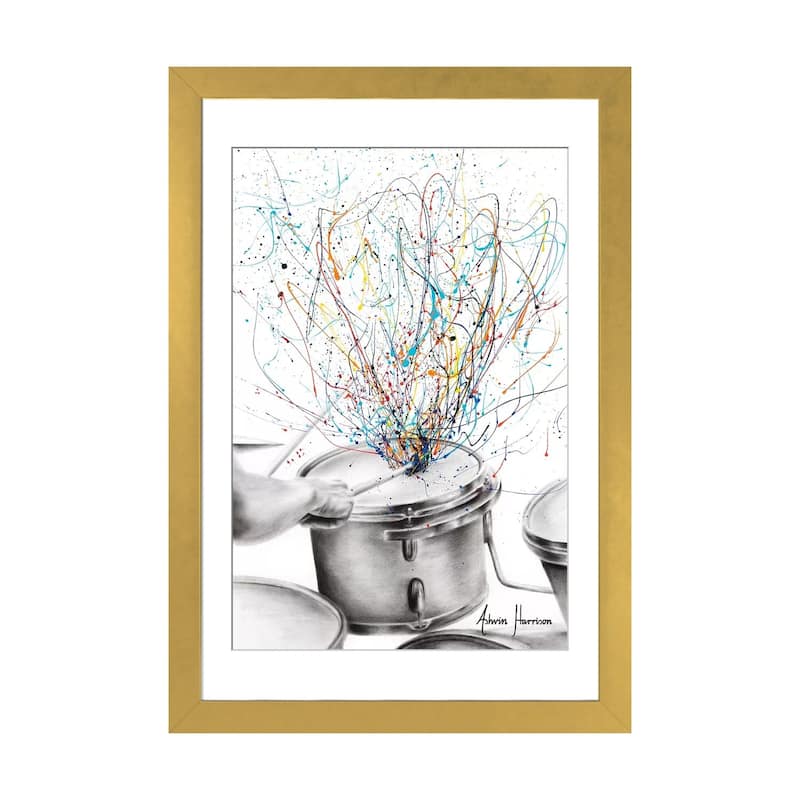 iCanvas "The Drum Solo" by Ashvin Harrison - Gold - 24x16x1