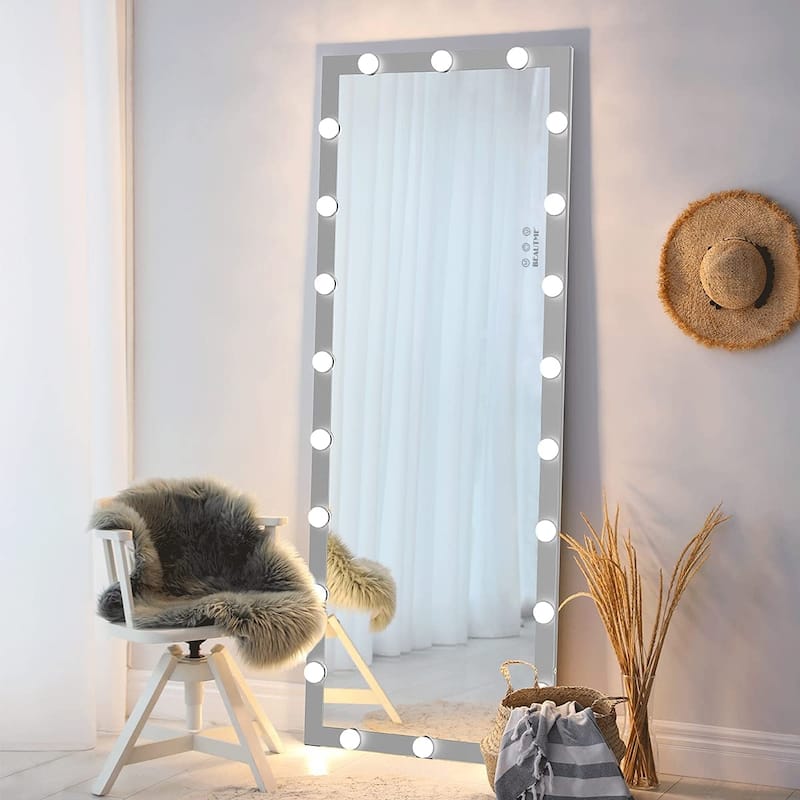 Full Length Vanity Mirror with LED Lights, Floor Dressing Mirror