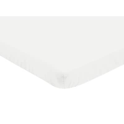 Ivory Baby Girl Boy Fitted Mini Portable Crib Sheet for Gender Neutral Boho Bohemian Collection - Off White Farmhouse Cotton