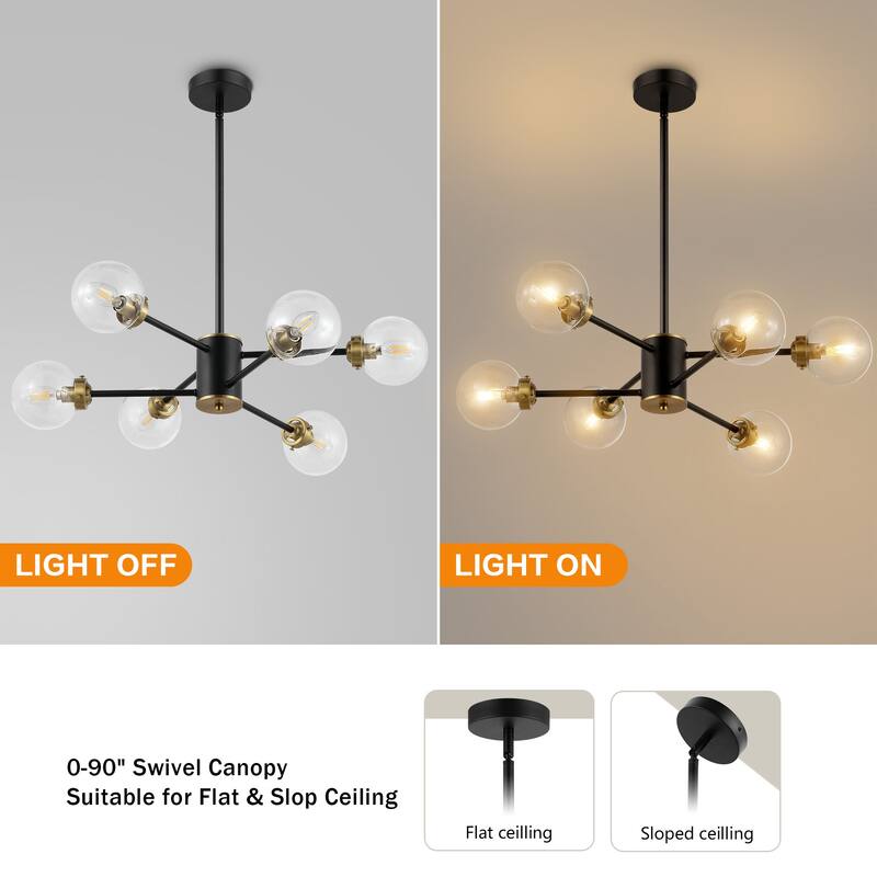 WINGBO 6-Light Modern Chandelier, Sputnik Pedant Light - N/A