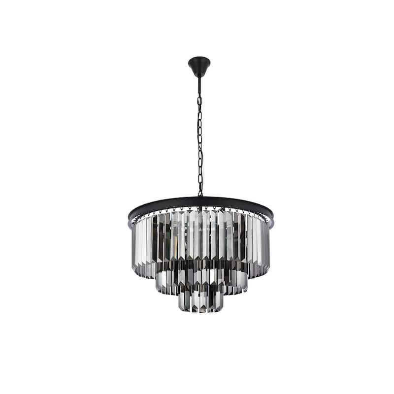 Royce Edge 9-Light Matte Black Chandelier