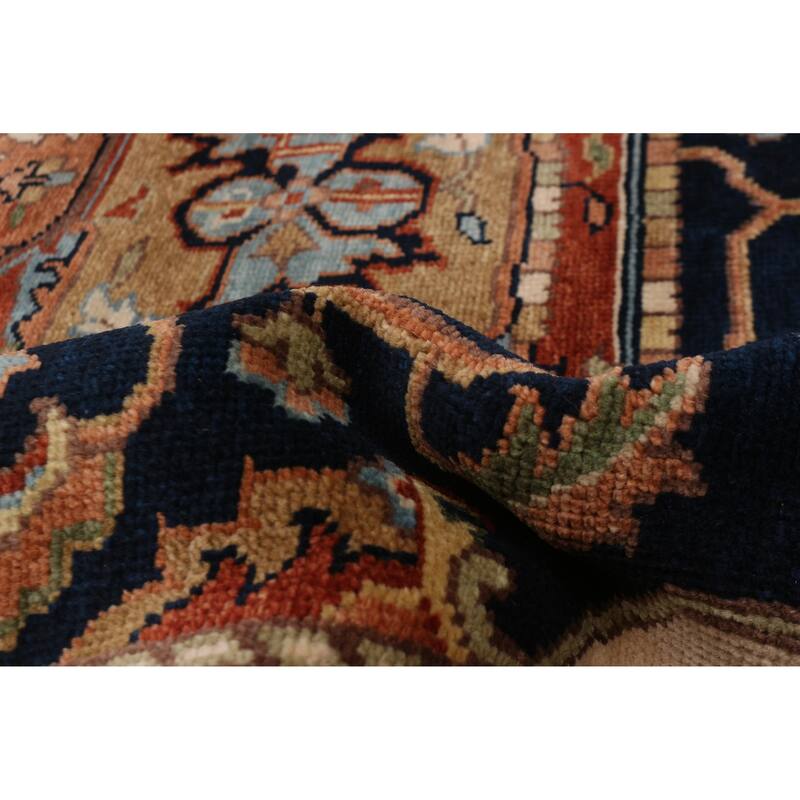 ECARPETGALLERY Hand-knotted Jules Sultane Dark Navy Wool Rug - 8'9 x 11'8
