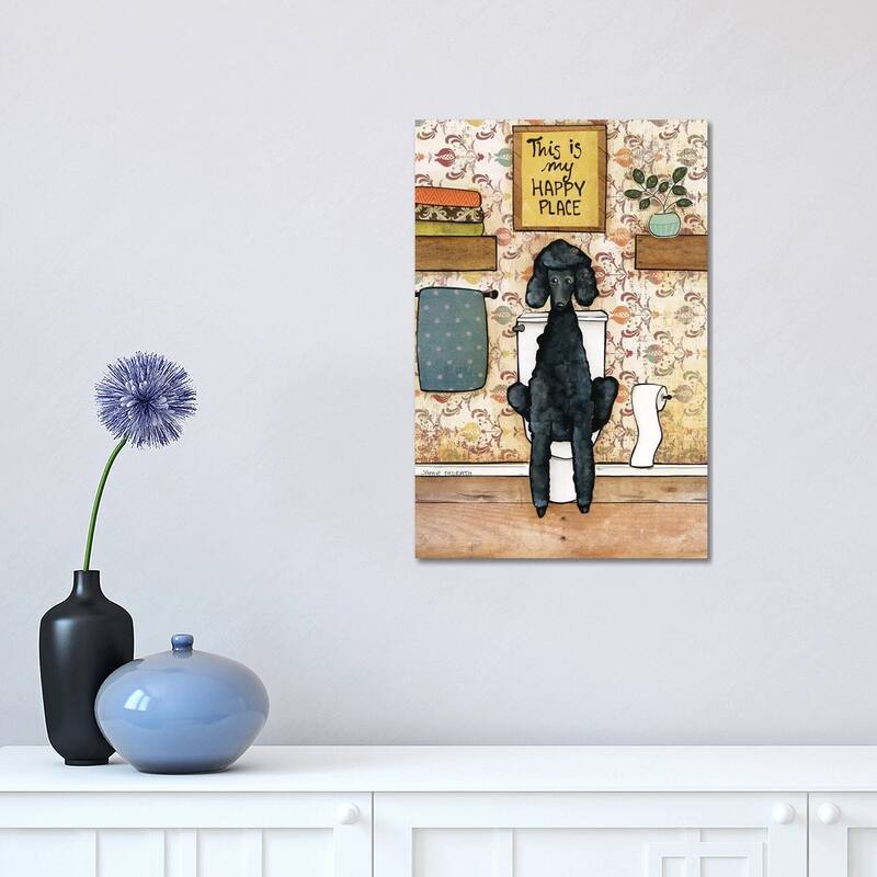 iCanvas "Happy Place Poodle" by Jamie Morath Canvas Print - 18x12x1.5