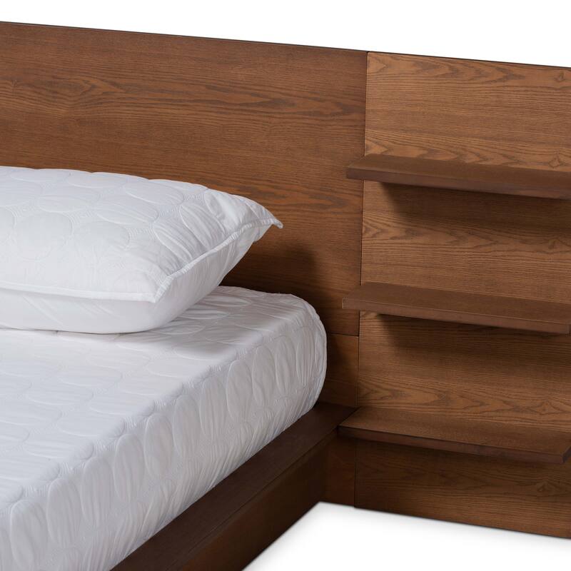 Elina Modern and Contemporary Platform Storage Bed with Shelves