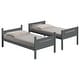 preview thumbnail 7 of 6, Modern Rubberwood Twin-over-Twin Bunk Bed with Angled Ladder, Guardrails, and Convertible Design, Grey