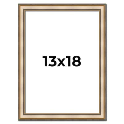 13x18 Frame Gold Solid Wood Shadow Box Width 1.5 Inches | Interior Frame Depth 2 3/8 Inches