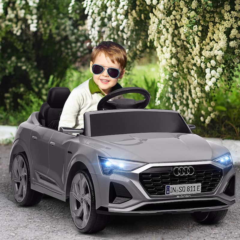 Qaba Audi Q8 e-tron Sportback Licensed 12V Kids Ride on Car, Battery Powered Kids Electric Car Remote 4 Spring Suspension Wheels - Grey
