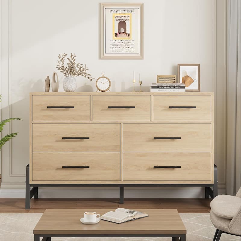 4/6/7 Drawer Dresser for Bedroom, Freestanding Wooden Storage Chest