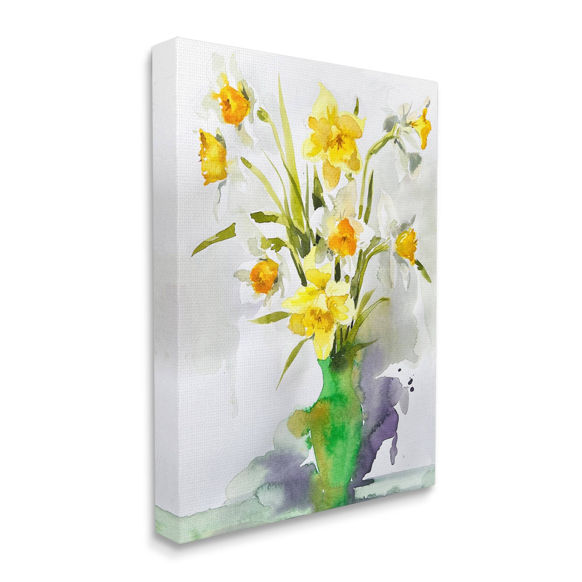 Stupell Modern Daffodils Vase Canvas Wall Art Design by Claudia Bianchi ...