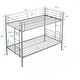 preview thumbnail 8 of 6, Silver Twin over Twin Size Metal Bunk Bed with Ladder and Fence for for Bedroom, Kids, Boys and Girls