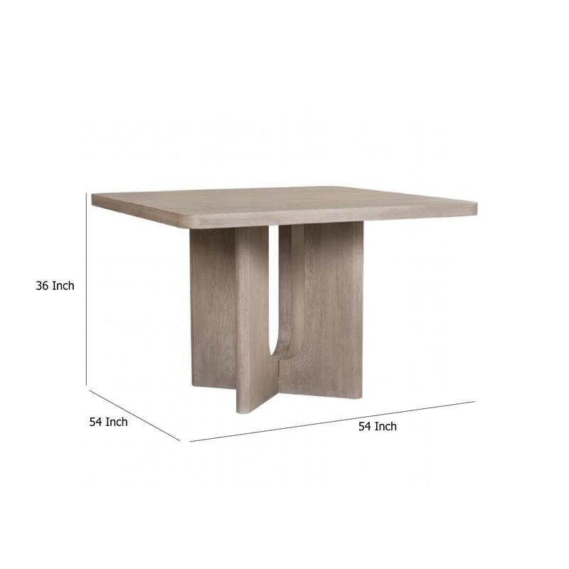 Zoko Square Counter Height Table, Pedestal Base, White Wash Oak Veneer