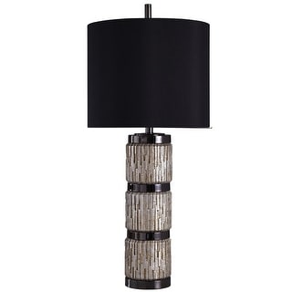 Indu Black and Silver Table Lamp - Black Shade - Bed Bath & Beyond ...