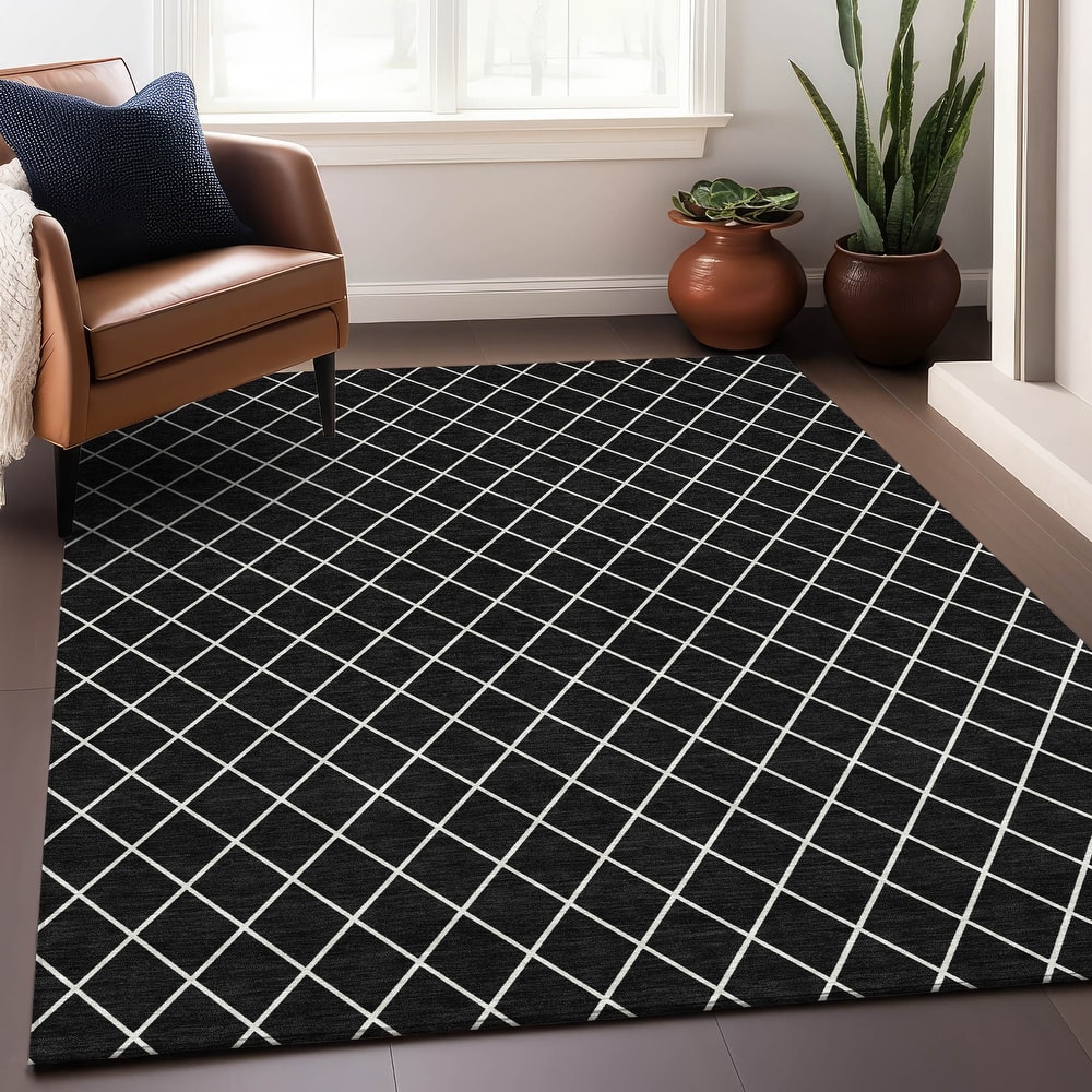 Premium Washable Super Soft Diamond Trellis Mayfield Rug