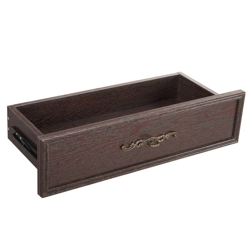 GDFStudio - Traditional Storage Lighted Curio Display Cabinet with Glass Doors and Drawer