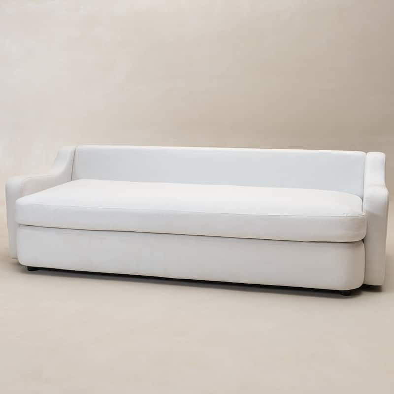 KINWELL 3-Seater Linen Upholstered Deep Seat Sofa with Flippable Cushions, 90"W