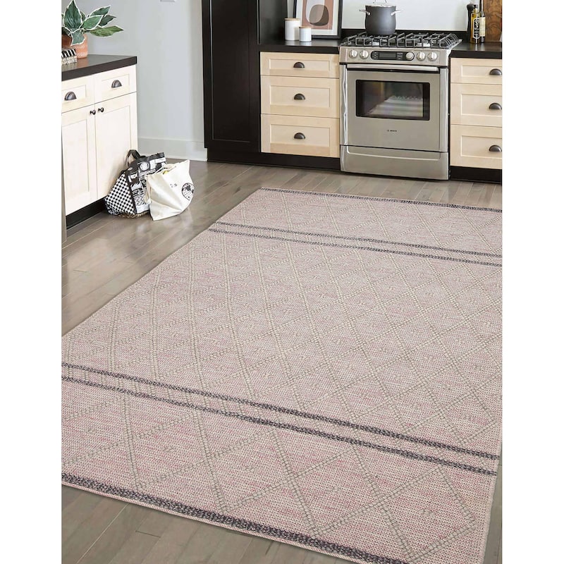 ECARPETGALLERY Braid weave Sienna Grey Wool Rug - 6'1 x 9'1